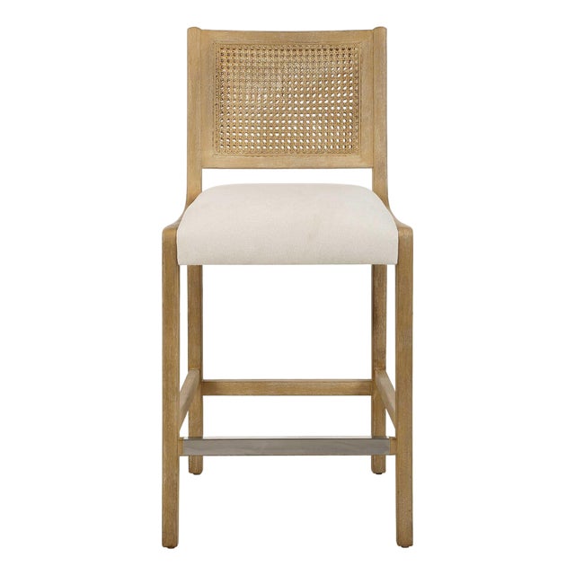 Interweave Coastal Rattan Counter Stool For Sale