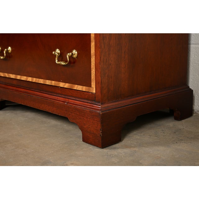 Baker Furniture Georgian Banded Mahogany Bedside Chests, Pair For Sale - Image 12 of 17