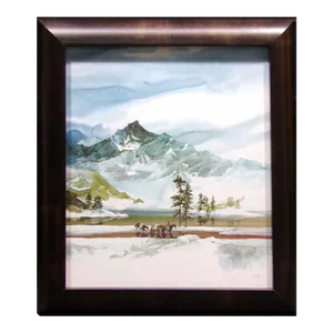 2000s "Long Way Home" Michael Atkinson Mountain Landscape Offset Lithograph, Framed