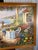 Wood Late 20th Century Large Mid-Century Style Mediterranean Coastal Terrace Oil Painting - Signed "W. Brittain" For Sale - Image 7 of 10