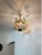 1960s Italian Style Hand-Painted Crystal Flower Globe Chandelier, 3-Light For Sale - Image 9 of 9
