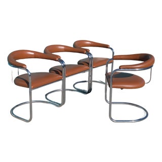 Mid Century Cantilevered Ss33 Dining Armchairs attributed to Anton Lorenz for Thonet, C1970s For Sale