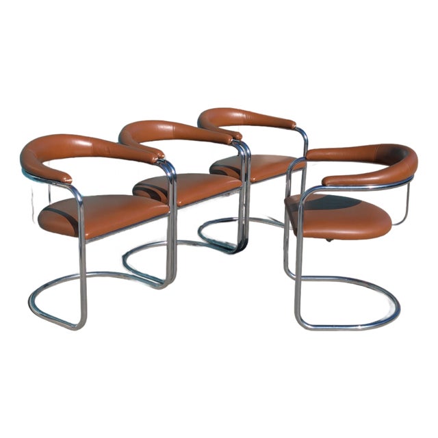 Mid Century Cantilevered Ss33 Dining Armchairs attributed to Anton Lorenz for Thonet, C1970s For Sale