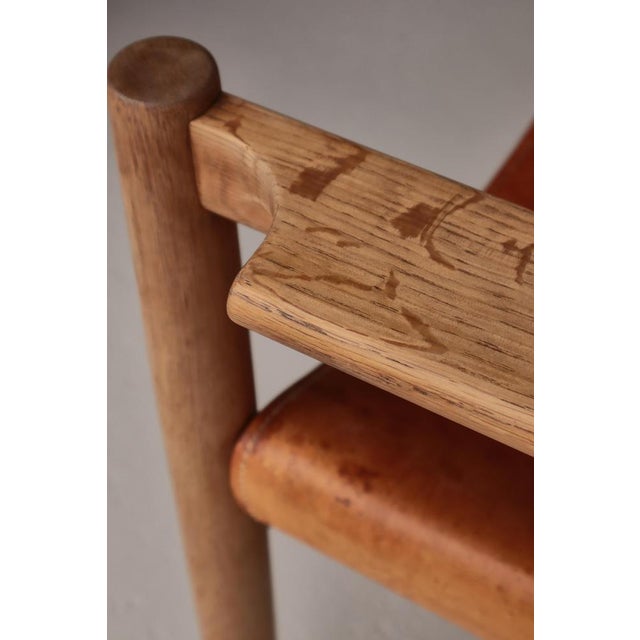 Brown Model BM3238 Spanish Armchairs in Oak and Leather by Børge Mogensen for Fredericia, 1970s, Set of 2 For Sale - Image 8 of 18