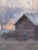 Remnants by Dave Santillanes | Oil on panel of a rural scene with a house and snow-covered field For Sale - Image 4 of 5
