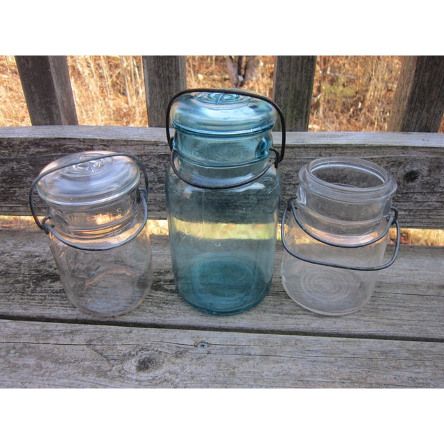 Vintage Ball Bail Jar Lot, 2 With Lids, One Aqua!, 3 Jars For Sale - Image 4 of 10