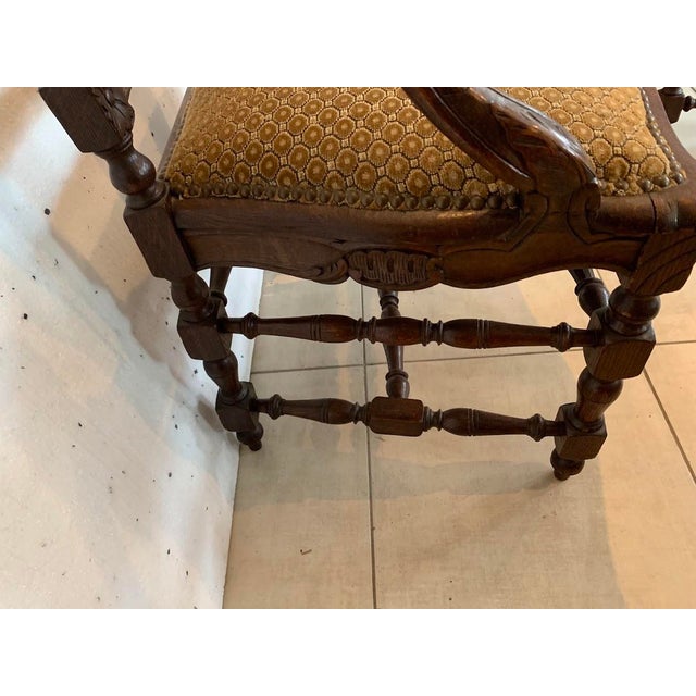 Flemish Armchairs in Oak, 19th Century, Set of 2 For Sale - Image 4 of 12