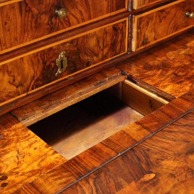Brown 18th Century Walnut and Walnut Burl Bureau For Sale - Image 8 of 16