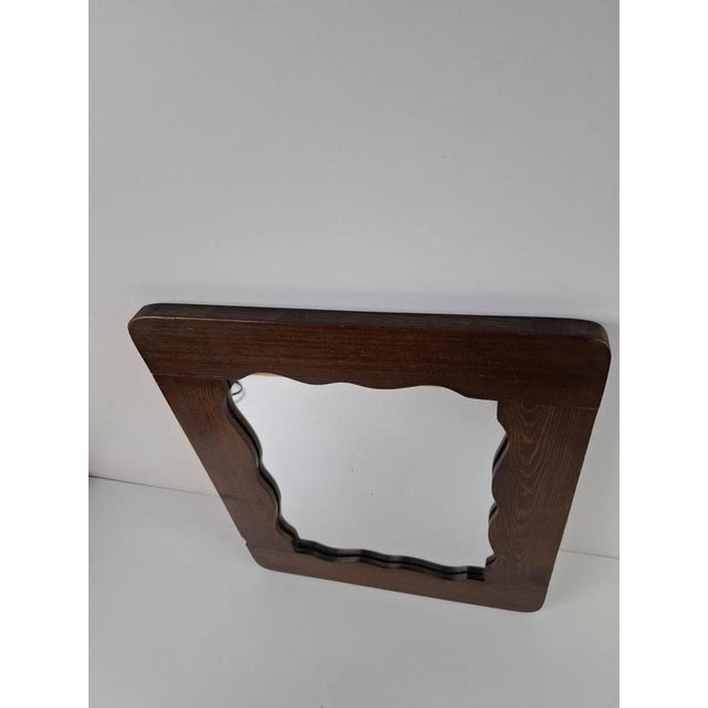 Mid-Century Czechoslovak Wavy Wooden Frame Wall Mirror, 1940s For Sale - Image 14 of 17