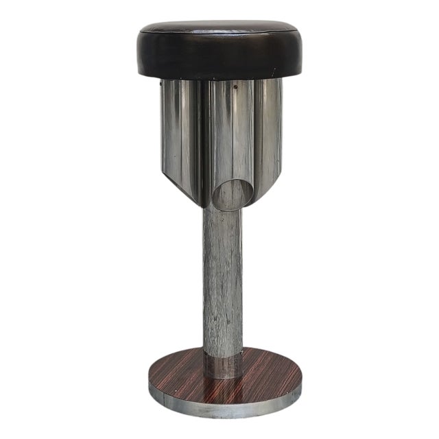 Tall Chrome and Leather Bar Stool, Italy, 1970s For Sale