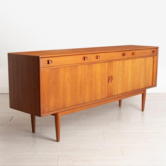 Tan Mid-Century Teak Sideboard with Tambour Doors from Dalescraft For Sale - Image 8 of 12