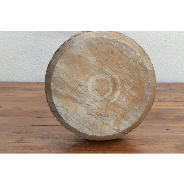 1950s Finely Carved Stone Lotus Urn For Sale - Image 5 of 6