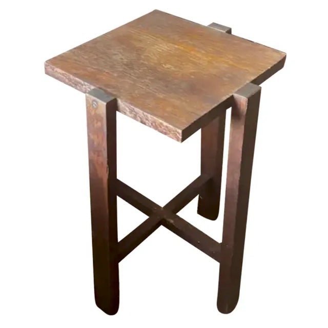 American Antique Arts and Crafts Wood Side Table, Plant Stand For Sale - Image 3 of 9