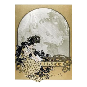 Ilsee, 23, Alphonse Mucha Lithograph Poster