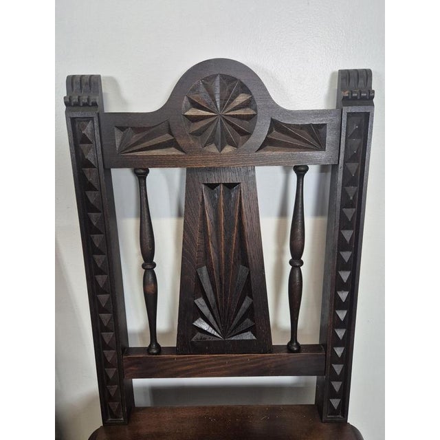Breton Carved Chairs with Straw Seats, Set of 8 For Sale - Image 6 of 15