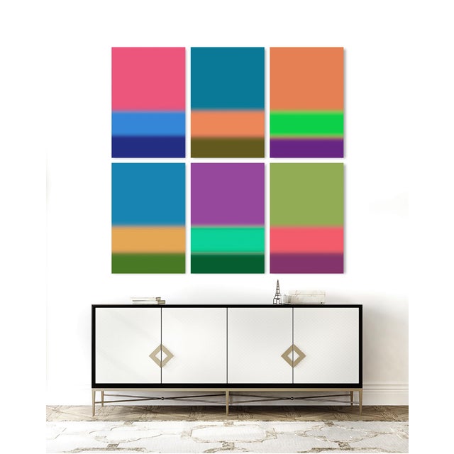 Contemporary Colour Block Art Prints Colourful 6 Pc Set "Color Theory" 48x48 by Angela Cameron For Sale - Image 3 of 9