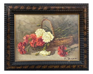 F. Baroni, Carnations, 1920s-1940s, Oil on Panel, Framed