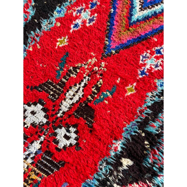 Mid-Century Red Berber Moroccan Cotton Rug For Sale - Image 6 of 9