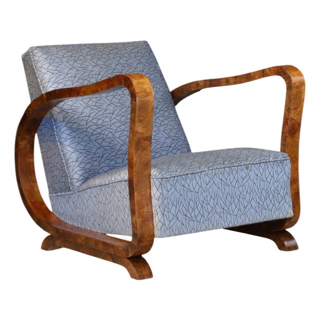 Art Deco Burl Wood Sculptural Club Chair, Italy, 1930s For Sale