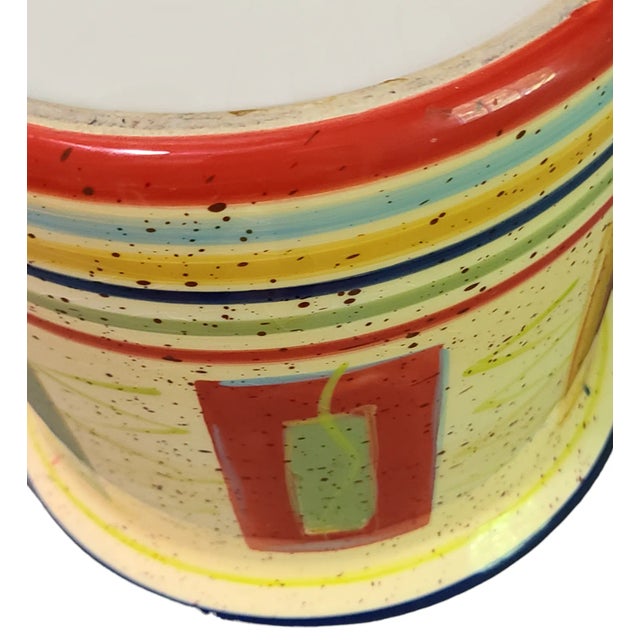 Rustic Late 20th Century Southwestern Pfaltzgraff Colorful Sedona Canister Vase Planter Bowl For Sale - Image 3 of 6