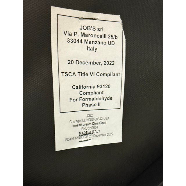 Textile Omar De Biaggio for Cb2 Inesse Avorio Domus Dining Chairs, Set of Twelve For Sale - Image 7 of 12