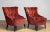 1940s Set of 20th Century Napoleon III Armchairs in Velvet Jacquard Tone-on-Tone Brick For Sale - Image 5 of 12