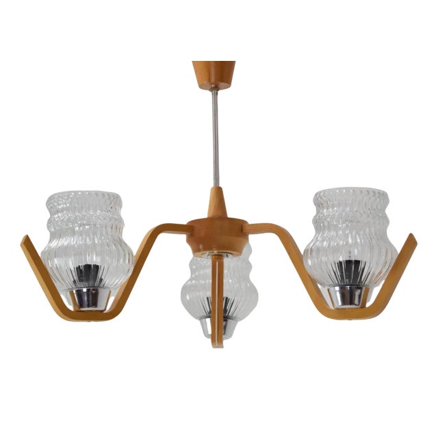 Mid-Century Ceiling Lamp from Drevo Humpolec, 1970s For Sale