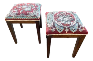 Victorian Antique Beaded Stools - a Similar Pair