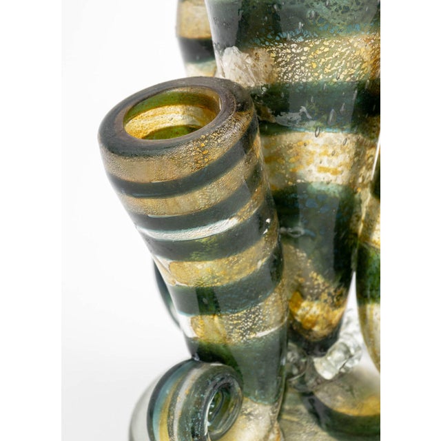 Late 20th Century Italian Striped Art Glass Epergne For Sale - Image 4 of 8