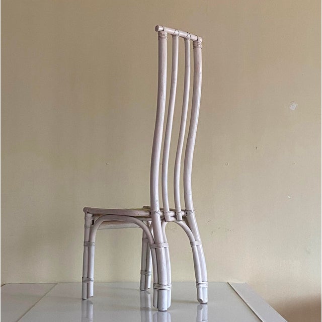 Italian White Bamboo Chairs, 1970s, Set of 6 For Sale - Image 18 of 18