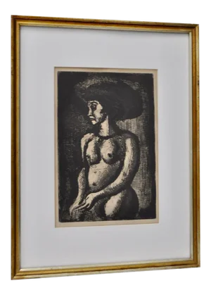 Georges Rouault "Girl in the Grand Hat" Etching c.1928