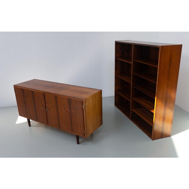 Danish Rosewood Bookcase with Sideboard by Carlo Jensen for Hundevad, 1960s For Sale - Image 14 of 18
