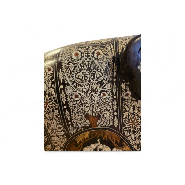 Large Indian Wood Carved Elephant, 1900s For Sale - Image 12 of 18