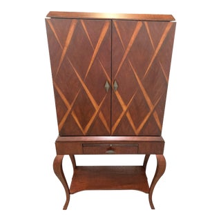 20th Century American Classical Inlaid Bar Cabinet For Sale