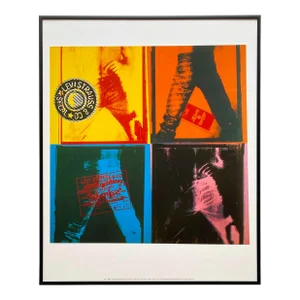 Andy Warhol Foundation Vintage 1997 Offset Lithograph Print Framed Pop Art Poster " Levi's " 1984