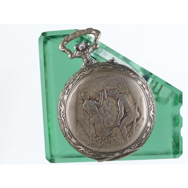 Huge Antique Miners Presentation Pocket Watch 50mm works 70mm case 58mm dial For Sale - Image 4 of 11