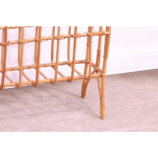 1960s Mid-Century Czechoslovakian Wicker Magazine Rack, 1960s For Sale - Image 5 of 12