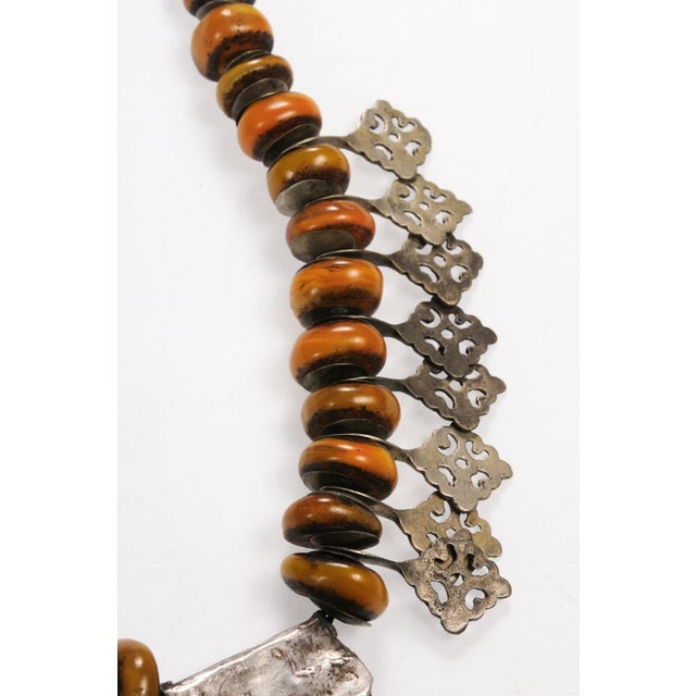 Late 20th Century Faux Amber Bead & Silver Necklace For Sale - Image 12 of 12