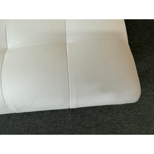 Contemporary White Leather Tufted Bench Chairish