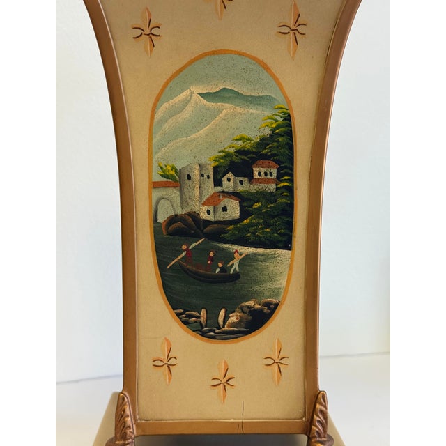Gold Vintage Hand-Painted Tole Tinware Vase For Sale - Image 8 of 11