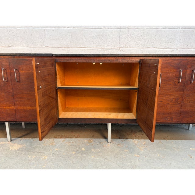 Long Mid 20th Century Modern Marble Credenza For Sale - Image 11 of 14