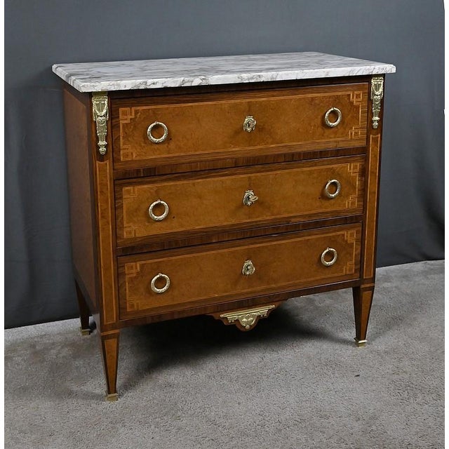 Small Louis XVI Chest of Drawers, 1940s For Sale - Image 3 of 18