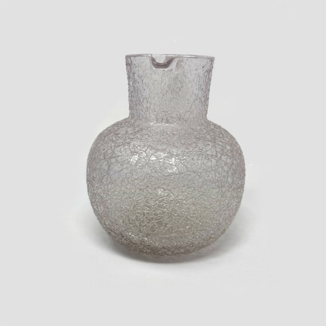 Victorian Antique Victorian Boston & Sandwich Clear Handblown Overshot Glass Pitcher For Sale - Image 3 of 7