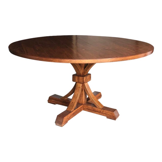 Round Pine Pedestal Dining Table Chairish