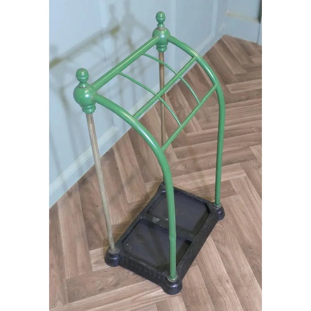 Victorian Brass and Cast Iron Umbrella Stand For Sale - Image 6 of 8