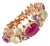 Bochic "Capri" Vintage Ruby, Diamond & Sapphire Bracelet Set In 18K & Silver For Sale