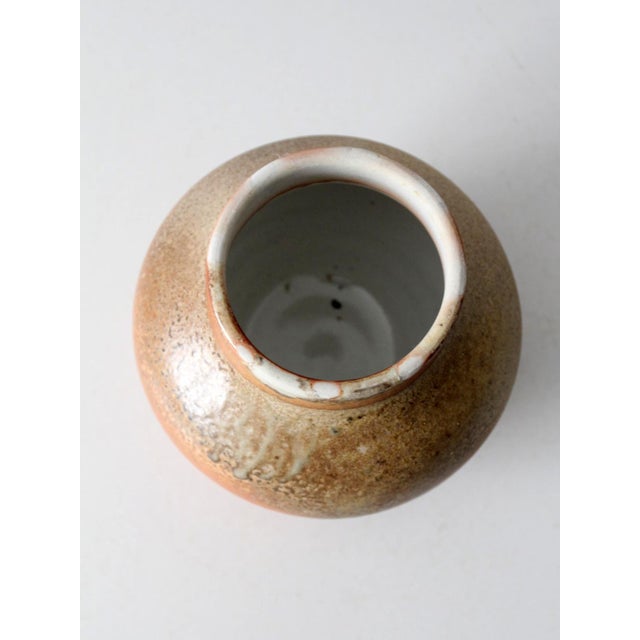 Terra Cotta Vintage Studio Pottery Vase For Sale - Image 8 of 12