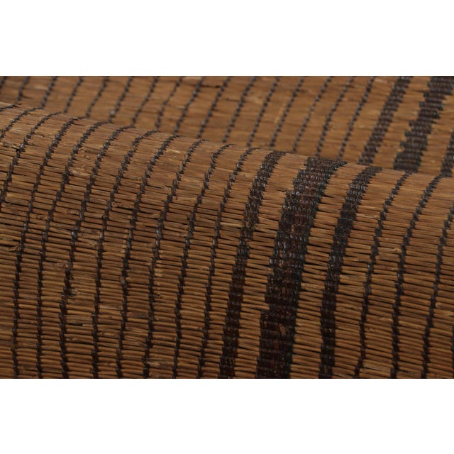 1950s Vintage Tuareg Mat Runner, Brown With Rich Leather Stripes – Rug & Kilim For Sale - Image 5 of 7