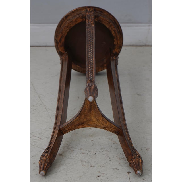 Carved French Style Round Pedestal Table For Sale - Image 9 of 9