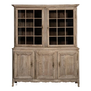 19th Century French Provincial Brown Wood China & Display Cabinets For Sale